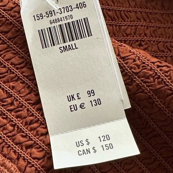 ABERCROMBIE & FITCH Smocked Tiered Ruffle MIDI Dress Brown Floral Y2K, Small - Picture 12 of 14